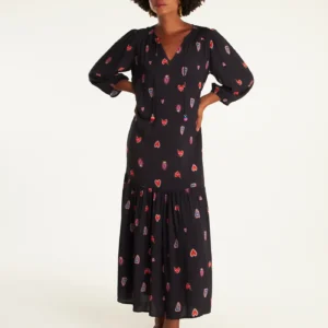 Vestido manga longa estampado ternura Cantão