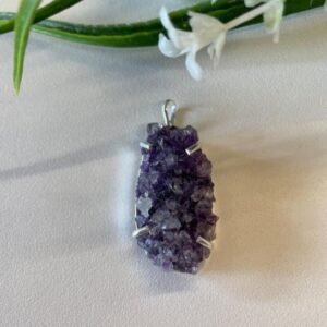 Pingente Pedra Ametista Bruta