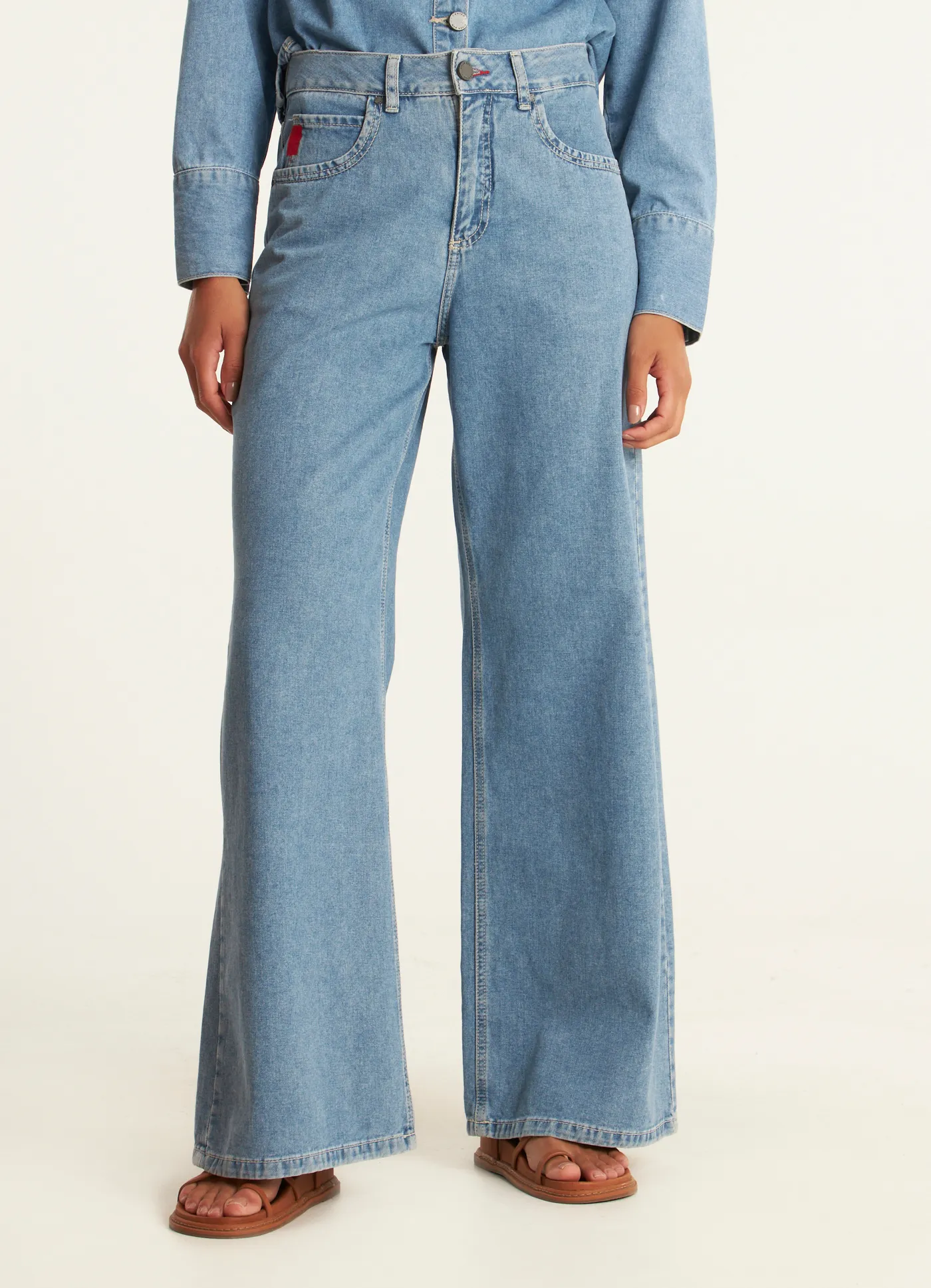 Calça wide leg leve zig jeans Cantão 1